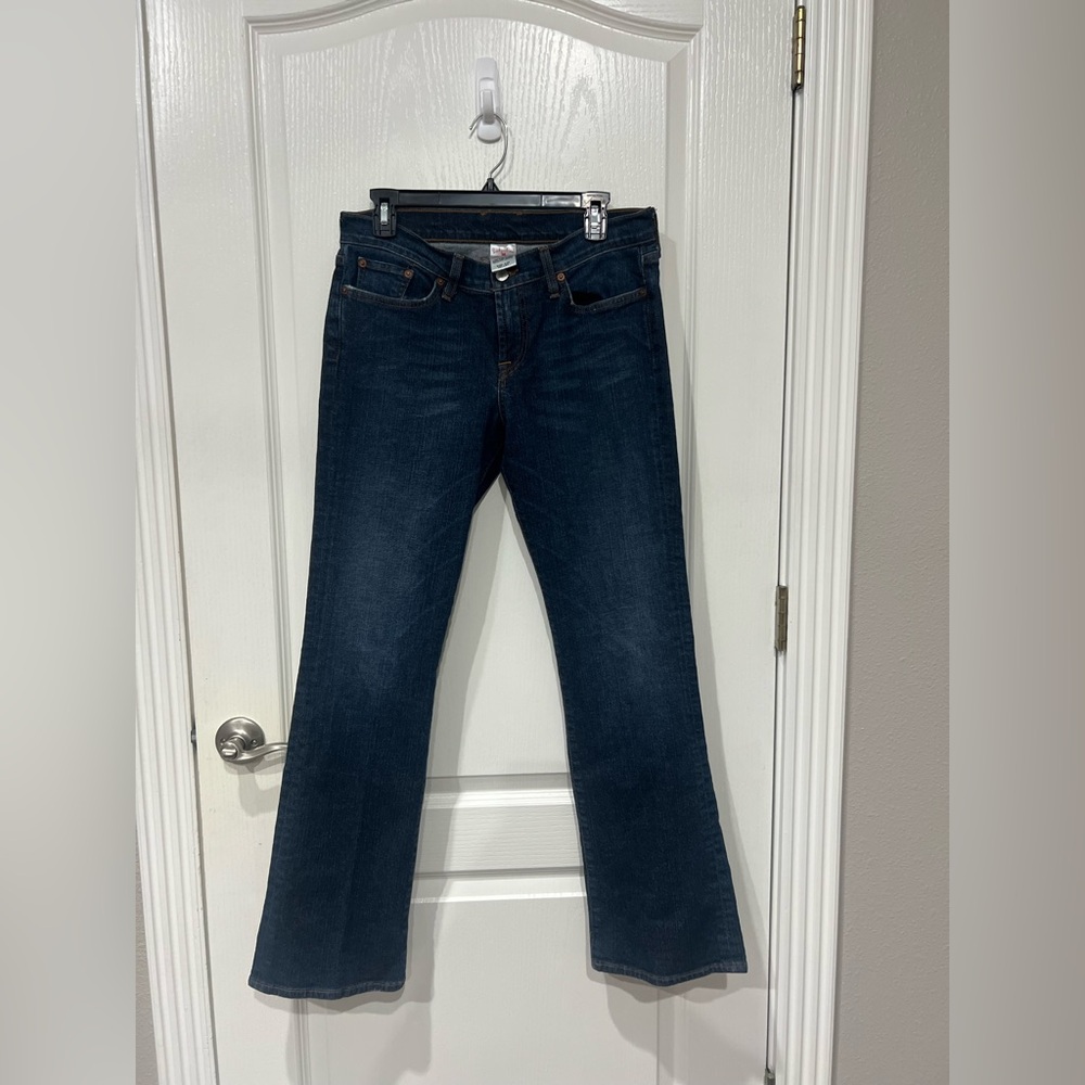 Lucky Brand Dark Blue Low Rise Flare Regular Length - Picture 2 of 5